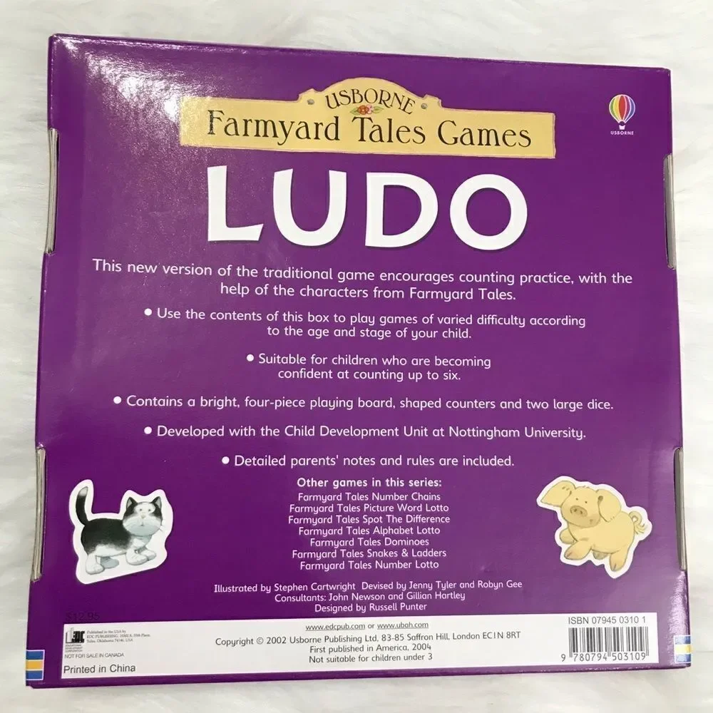 NWOT‎ PaperPie Farmyard Tales Game Ludo kids children boy girl gift Usbourne